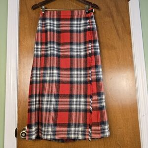 80's Glenscot Pendleton Plaid Skirt Nordstrom Pleated Scotland Wool Maxi